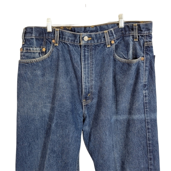 Vintage 80s Levi's 505 Made in USA Dark Pebble Wash Straight Leg Relaxed Jeans - Picture 2 of 8